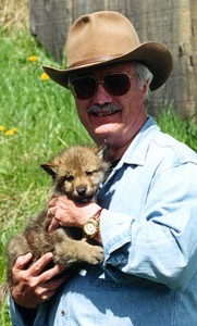 Bob photo with wolf cub